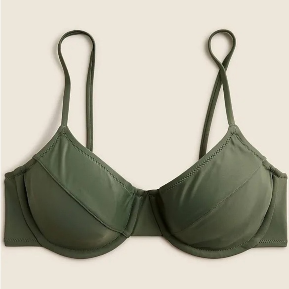 J. Crew Green Underwire Bikini Top